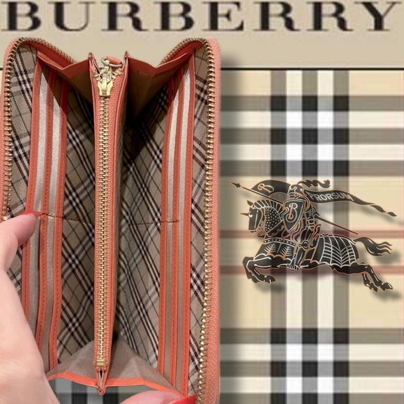 LOW START Burberry Blue Label Leather Wallet in Coral - Picture 15 of 16